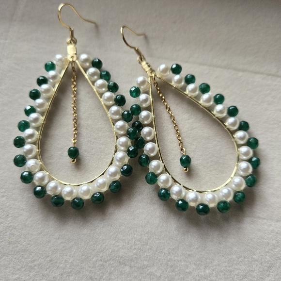 Handmade teardrop earrings - Picture 4 of 5